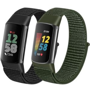 YCHDDER Solo Loop Nylon Straps Only Compatible with Fitbit Charge 6 Straps/Fitbit Charge 5 Straps for Women Men