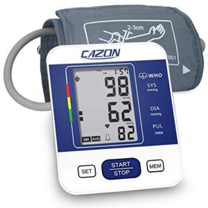 CAZON Blood Pressure Monitors Large Cuff Blood Pressure Machine Medical BP Monitor Upper Arm BP Cuff for Home Use Heart Rate Hypertension Monitor