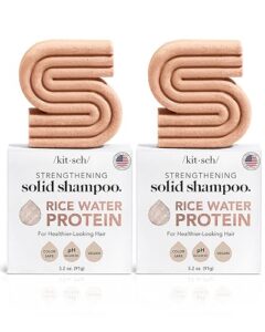 Kitsch Hair Growth | Rice Bar Shampoo for Strengthening | Helps Dry Hair | Made in US | Rice Shampoo Bar Moisturizing | Vegan Solid Shampoo Bar for Hair | Rice Water Shampoo Bar | 6.4 oz (2 pack)