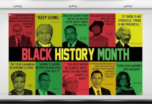 Nepnuser Black History Month Decorations African American Photo Booth Backdrop Black Pride Famous People School Classroom Wall Decor-5.9×3.6f