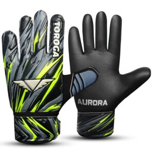 TOROGA Football Goalkeeper Gloves For Boys kids Children Youth Soccer Goalie Glove with Super Grip Palms