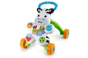 Fisher-Price Learn With Me Zebra Walker First Steps Baby Walker Push Along Toy With Lights