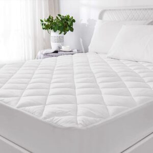 Hafaa Mattress Protector Double Bed Extra Deep 30 Cm Fitted Stretch Skirt Quilted Double Mattress Pad Anti-Allergy Microfiber Fitted Mattress Cover (135 x 190 Cm)