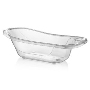 simpa 50L 50 Litre Large Clear Transparent Plastic Baby Bath Tub with Integrated Plug Hole
