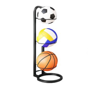 Mingchengheng Vertical Ball Storage Rack | Metal Basketball Holder | Basketball Ball Storage Rack | Multi-Layer Ball Organizer Rack