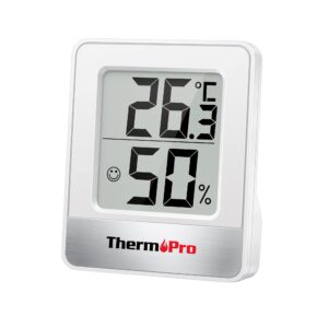ThermoPro TP49 Small Digital Hygrometer Indoor Thermometer Ambient Thermometer Temperature Monitor and Humidity Meter for Home Office Comfort Reptile Thermomete