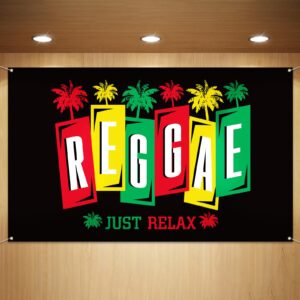 Sunwer Reggae Photo Booth Backdrop Summer Rasta Jamaican Music Themed Party Decor Wall Hanging Background Decoration Supply