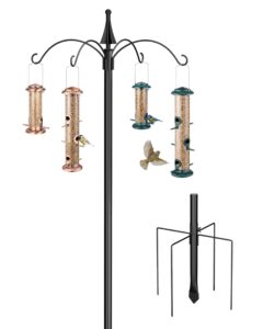 iBorn Bird Feeders Hanging Station 87Inch Wild Bird Feeding Station Stand Heavy Duty For Feeders Hanging