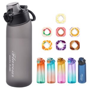 Metyniete Air Water Bottle | 900ML with 7 Flavour Pods Starter Set BPA Free Tritan Drinking for Sports (BLACK+7 Pods)