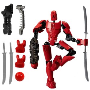kykake Titan 13 Action Figure T13 Action Figure PVC Action Figures Model Full Body Activity Upgraded robot Includes Hand Movements and Weapons 3D Printed Mannequin for Toys Game Gifts (red)