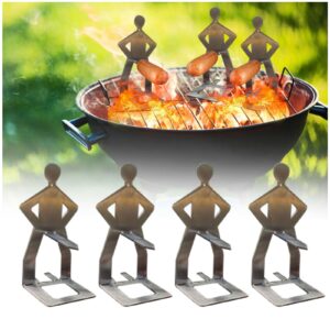 Funny BBQ Accessories Hot Dog Sausage Stand Holder Portable Barbecue Rack Stainless Steel Roaster Rack Stand Kitchen Tools (1PC)