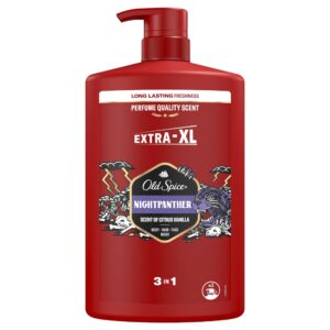 Old Spice Night Panther Men’s Shower Gel & Shampoo 1000ml Multi-Use 3-in-1 Hair-Face-Body Wash. Long Lasting Fresh
