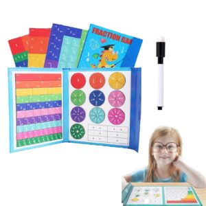 Magnetic Fraction Tiles & Fraction Circles - Fraction Circles Activity Set - Math Manipulatives for Elementary School Early Math Skills.