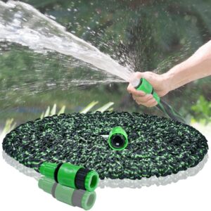 Expandable Garden Hose Pipe 100ft -Flexible Garden Hoses with 3 Layer Latex Core No Kink Anti-Leakage Hosepipe