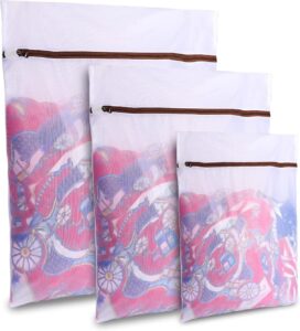 GOGOODA 3 PCS Laundry Mesh Bags Delicates Wash Bags for Lingerie Stockings (1 Large 16 x 20 Inches