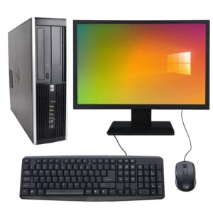 Complete set of 19in Monitor and HP 8300 SFF Quad Core i5-3470 8GB 500GB WiFi Windows 10 64-Bit Desktop PC Computer (Renewed)