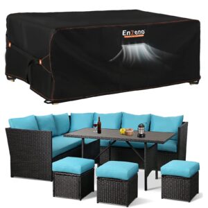 Enzeno Outdoor Garden Furniture Set Covers Waterproof,242x182x100cm Tear Resistant Oxford Fabric Furniture Covers for Outside