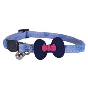 Rosewood Designer Denim Navy Bow Cat Colla