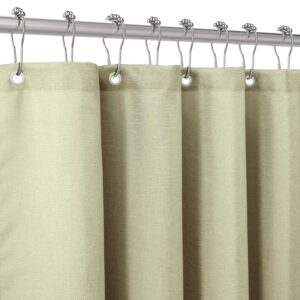 Shower Curtain for Bathroom with Metal Hooks Linen Fabric Shower Curtain Heavy Duty Bath Curtain for Wet Room Bathtub Shower Stall