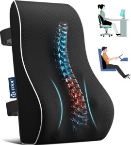 Qutool Lumbar Support Pillow for Office Chair Car Memory Foam Back Cushion for Back Large Back Pillow for Computer