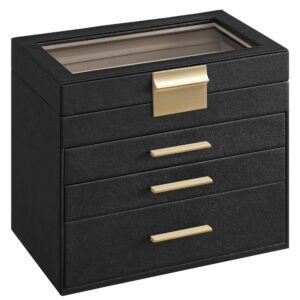 SONGMICS Jewellery Box with Glass Lid