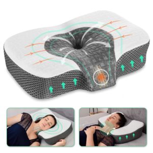Elviros Cervical Memory Foam Neck Pillow for Side Sleeping