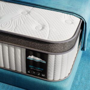 Serweet 3FT Memory Foam Hybrid 25cm Single Mattress - Heavier Coils for Durable Support - Pocket Sprungs for Motion Isolation - Pressure Relieving - Medium Firm - Made in Century-Old Factory