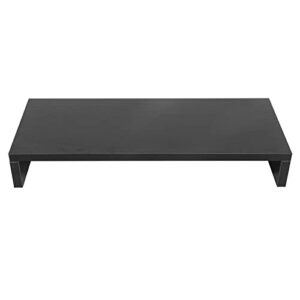 Monitor Stand Wooden Monitor Riser Desktop Organizer LED LCD Computer Monitor Riser Universal PC Notebook TV Riser Bracket Organizer Rack 50 X 20 X 7.7cm (Black)