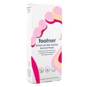 Footner Exfoliating Foot Mask Socks - Foot Peel Mask for Hard Skin - Peeling Foot Mask for Smooth and Soft Feet - Foot Peel Socks to Remove Hard Skin in Single 60 Minute Treatment - For Baby Soft Fee