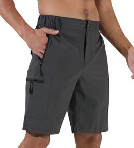 Suwangi Men's Cargo Hiking Shorts Outdoor Lightweight Quick-Dry Shorts Golf Walking Climbing Fishing Short with Zipper Pockets