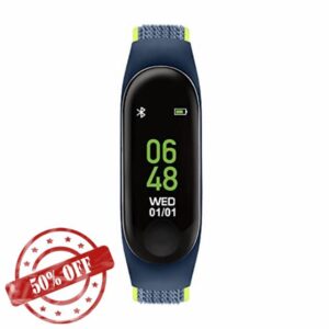 Tikkers Series 1 Blue Canvas Rip Strap Activity tracker with colour touch screen and up to 7 day battery life TKS01-0012
