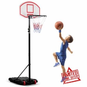 DAWOO Portable Basketball Hoop System Adjustable Height 179-209cm on Wheels