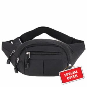 Waterproof Bumbags Adjustable Fashionable Bumbag 4 Zippered Pockets Running Waist Bag