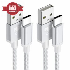 USB C Cable 2M 2Pack 3.1A Type C Charger Cable Fast Charging Braided Phone Charger Lead for Samsung Galaxy S22 S21 S20 S10 S9 S8 A13 A53 A12 A40 A51