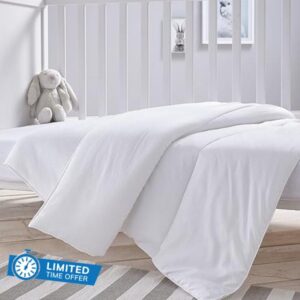 Silentnight Safe Nights Cot Bed Duvet 4 Tog – Anti Allergy Lightweight Soft Snug Nursery Quilt for Children