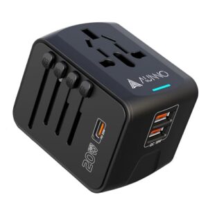 AUNNO Universal Travel Adapter with Fast Charging Ports
