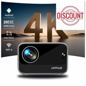 [Auto Focus/Keystone]HIPPUS Projector with WiFi 6 and Bluetooth