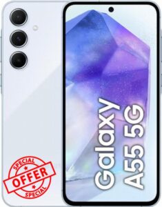 Samsung Galaxy A55 128GB 5G SIM Free Smartphone - Awesome Iceblue
