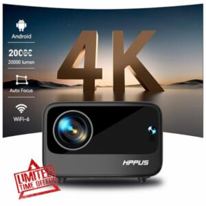[Auto Focus/Keystone]HIPPUS Projector with WiFi 6 and Bluetooth