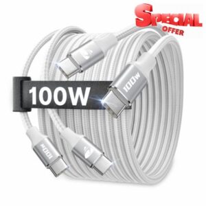 USB C to USB C Charger Cable 2M 2Pack 100W 5A Fast Charging USBC to USBC Cable Fast Charge USB Type C to C Cable Lead for iPhone 15 Pro Max