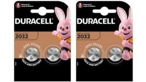 CR2032 Lithium Coin Cell 2032 Batteries 3V (4 Pack) - Up to 70% Extra Life* - Baby Secure Technology. Use in Key Fobs