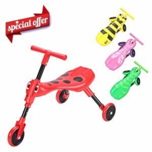 Scuttlebug 3-Wheel Foldable Ride-On Tricycle for 1-3 Year Old Boys and Girls