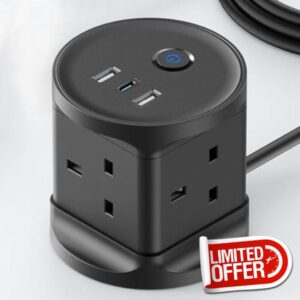 Cube Extension Lead with USB Slots