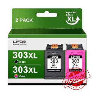 303XL 303 XL Ink Cartridges Black and Colour High Yield Replacement for HP 303 Ink Cartridges Combo Pack for HP 6200 6230 7100 7134 7234 6234 6220 7830 7130 (2-Pack)