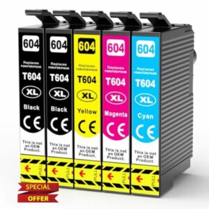 Q-image 604XL Ink Cartridges multipack Compatible with Epson 604 XL Ink Cartridges for Epson Expression Home XP 2200 XP 2205 XP 3200 XP 4200 Workforce WF-2910DWF WF-2930DWF WF-2935DWF WF-2950DWF