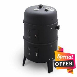 Tower T978573 2-In-1 Smoker Grill with Charcoal & Smoker