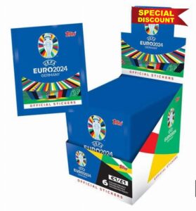 Topps Official Euro 2024 Sticker Collection - Full Box (100 Packets). 6 Stickers per Packet (600 Stickers)