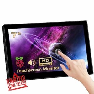 Akntzcs Mini Monitor 7 inch Touchscreen Small Monitor HD 1024 X 600P HDMI Monitor IPS Portable Monitor for PC Laptop Xbox PS4/5 Rasp Pi