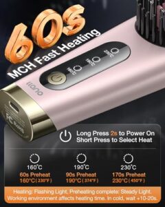 [2024 Upgraded] Portable Mini Straightening Brush for Travel