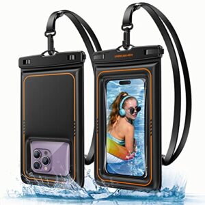 UNBREAKcable Floating Waterproof Phone Pouch 2 Pack - IPX8 Waterproof Phone Case Dry Bag for iPhone 15 14 13 12 11 Pro Max XR XS SE 2022